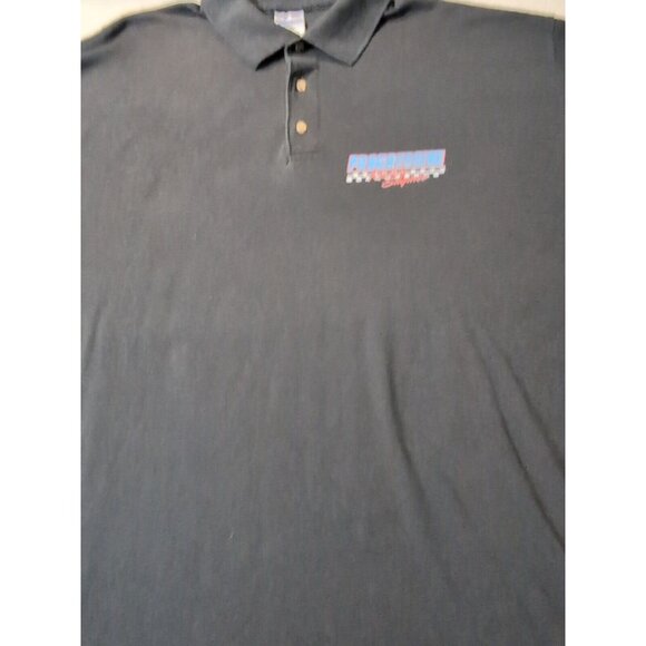 Vintage Y2K Progressive Racing Engines Polo Shirt Men XXL Black Graphic Polo - Picture 4 of 10